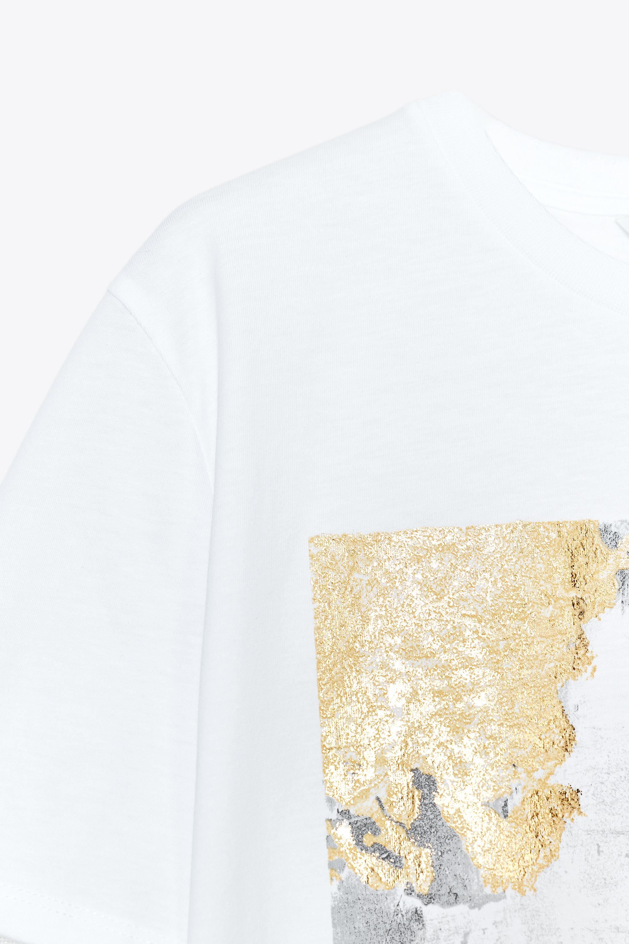 METALLIC PRINT T-SHIRT